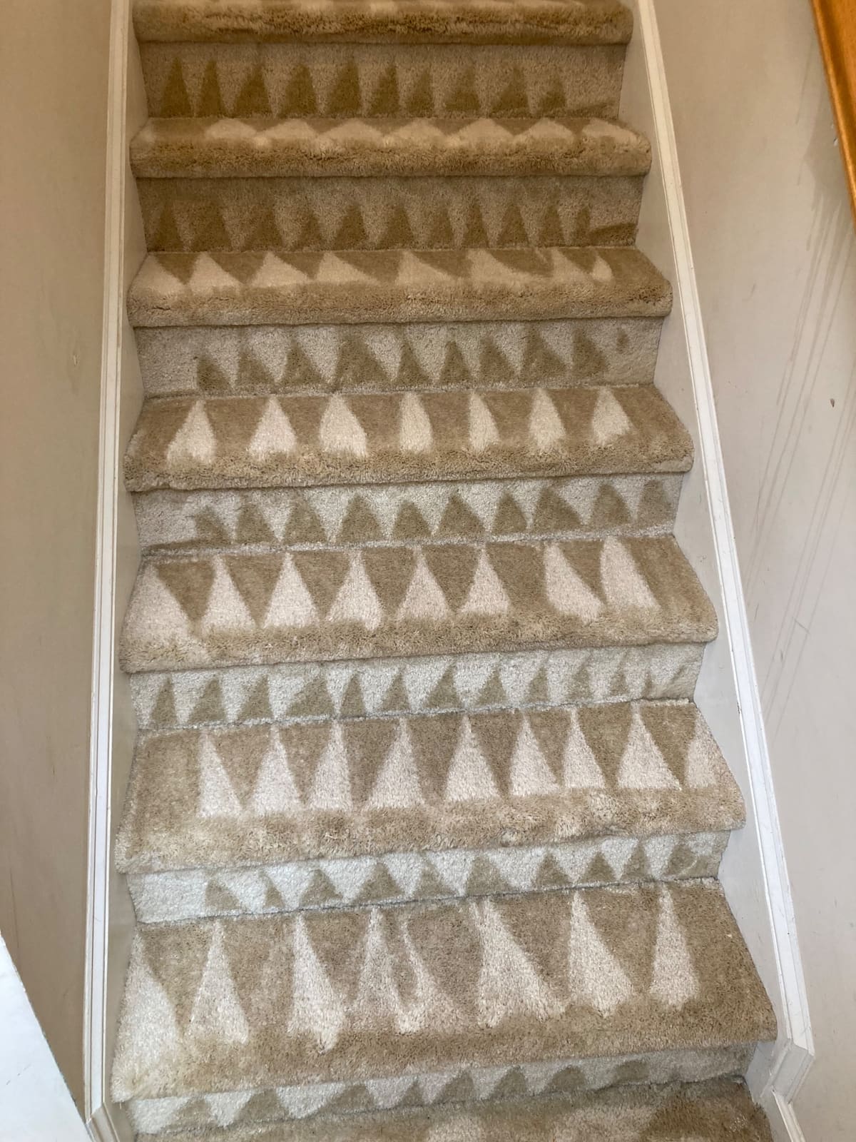 Cleaned stair carpet